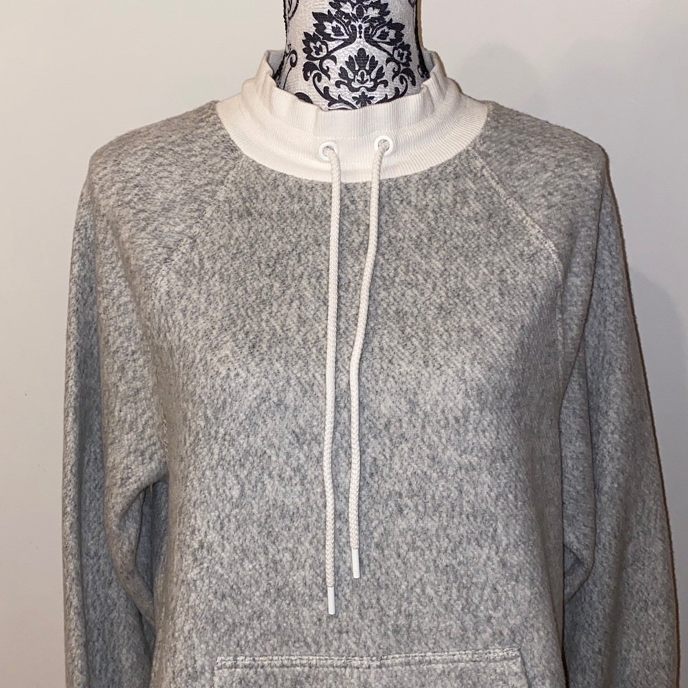 Lou & Grey Soft Knit Pullover in Gray & Cream Size XXS Oversized - Picture 3 of 13